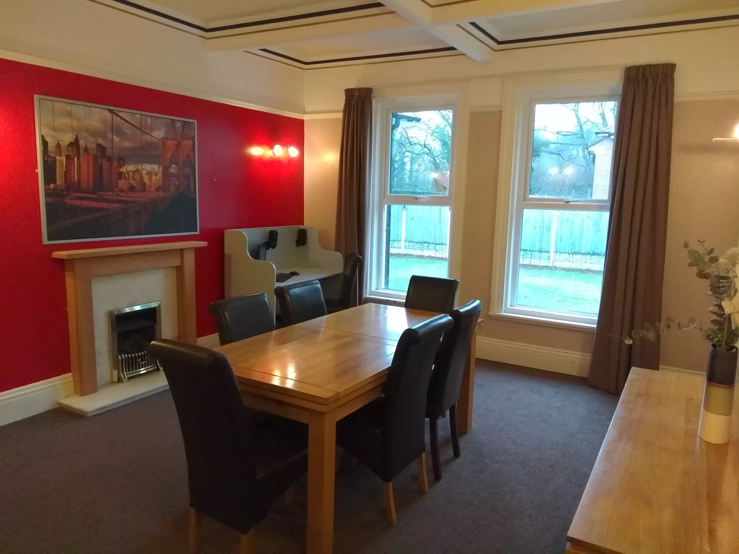 Table and chairs in Woodend House dining room