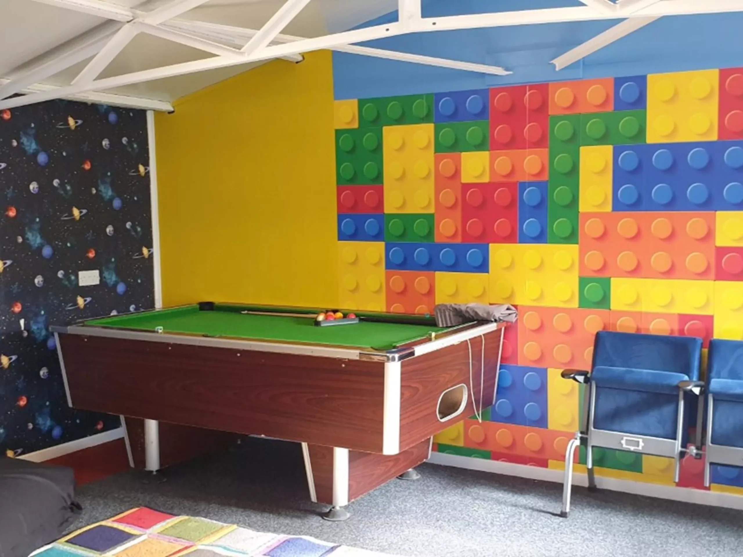 Pool table in Woodend House games room