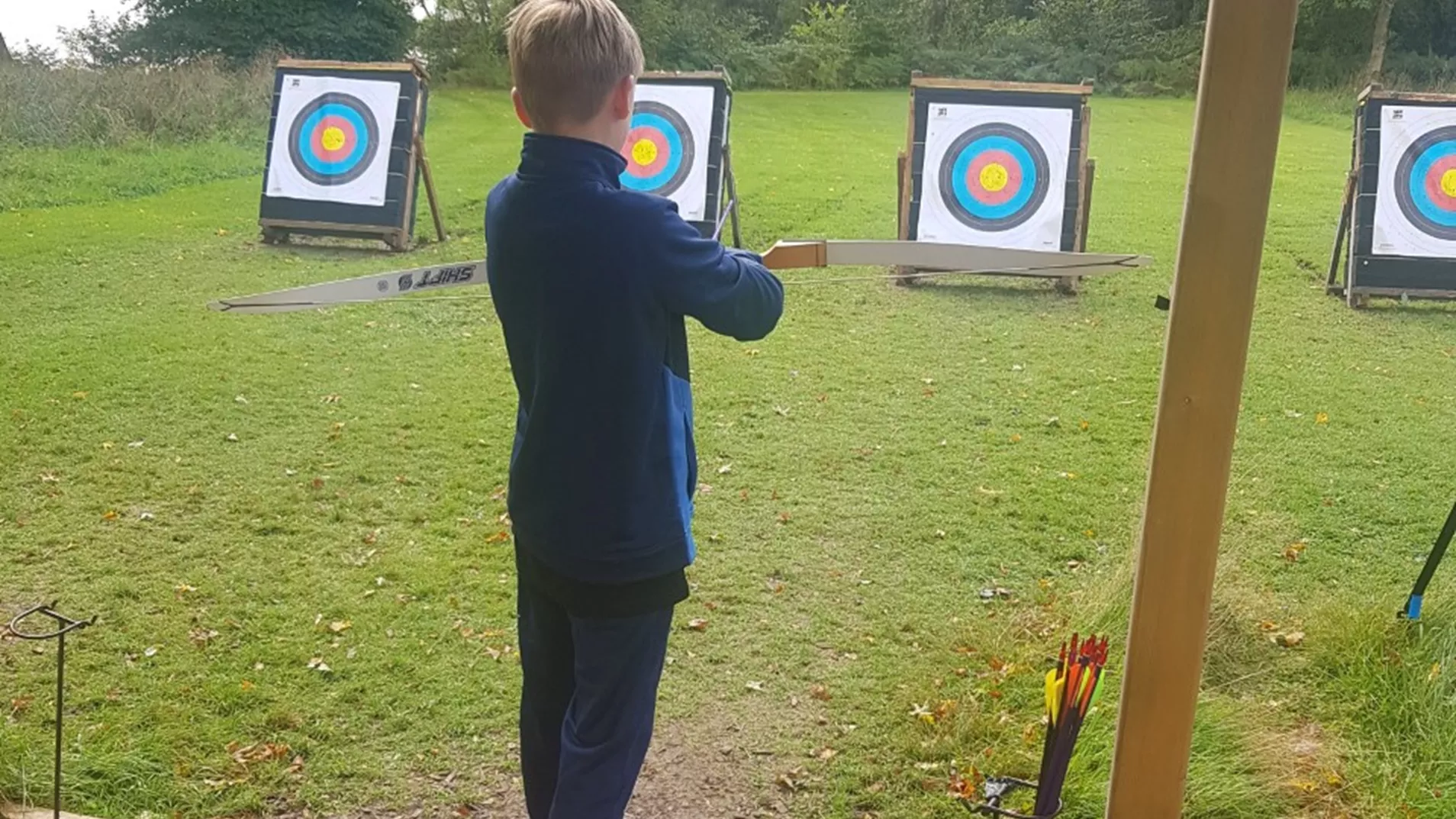 Young person in Archery lesson at North Lakes