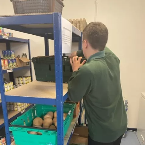 Kirby Moor School Pupils Volunteering at Brampton food bank